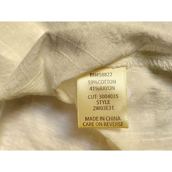 MAX STUDIO White Embroidered Flutter Sleeve Peasant Blouse Pullover 1X NEW - Picture 4 of 5